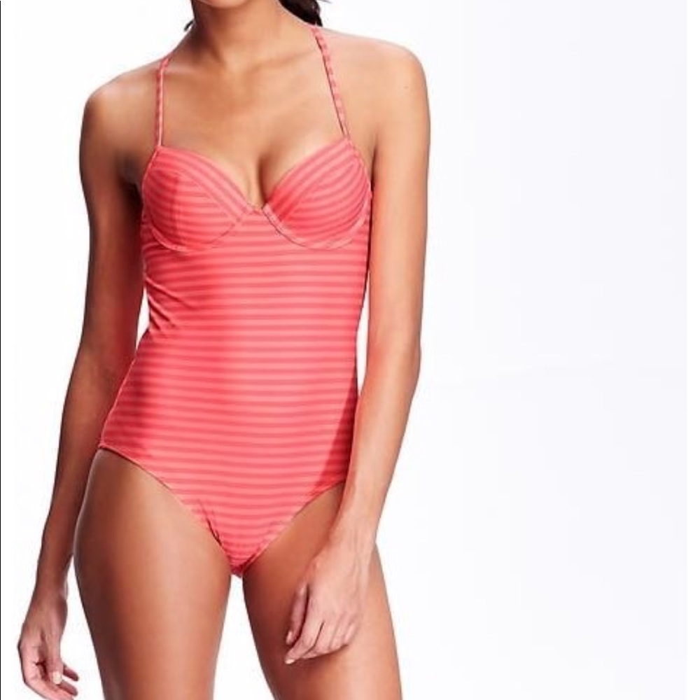 Old Navy One Piece Halter Balconette Swimsuit